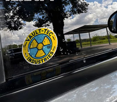 Vault-Tec Logo Waterproof Vinyl Stickers – 3-Inch Round Durable Self-Adhesive