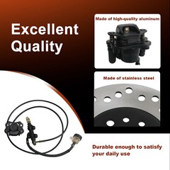 Rear Hydraulic Disc Brake Caliper System Pads Disk Rotor Set for Go Kart 200cc