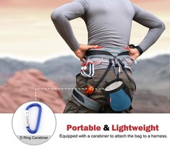 Climbing Chalk Bag, No Leak Drawstring Chalk Bag with Adjustable Belt, Carabi…