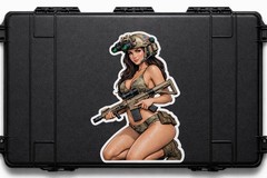 Cartoon Girl Operator AR 15 Sticker Car Gun Decal Tactical Military NVG Bikini