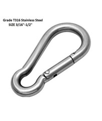 T316 Stainless Steel Carabiner Clip Snap Hook Spring Karabiner Carrabin Carbine