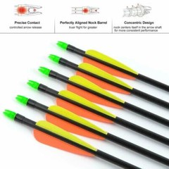 12pcs 30 inch Archery Fiberglass Arrows SP500 Hunting for Compound & Recurve Bow