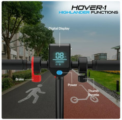 Hover-1 Highlander Foldable Electric Scooter for Adults, 15 mph Max Speed, 9 Mil