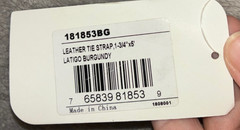 NEW FORMAY BURGUNDY LEATHER TIE STRAP LATIGO 1 3/4» X 6′