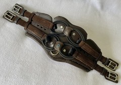 STUBBEN 24″ 60cm Equi-Soft Comfort Dressage GIRTH With Leather PAD Liner~BROWN
