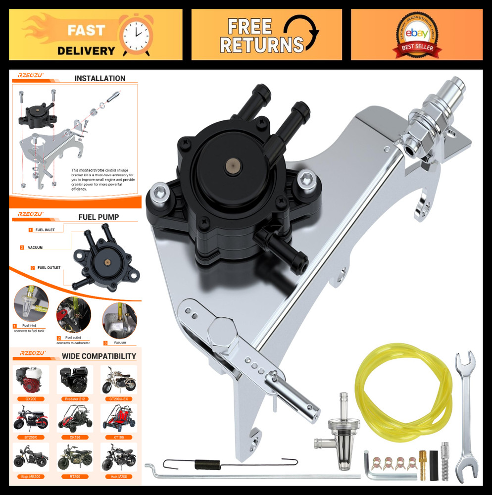 212cc Throttle Plate Linkage Bracket Kit for Mini Bikes, Go Karts, Predator Engi