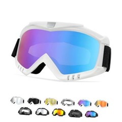 Yourkar Dirt Bike Goggles, Windproof ATV Off-Road Goggle, Wide White-colorful