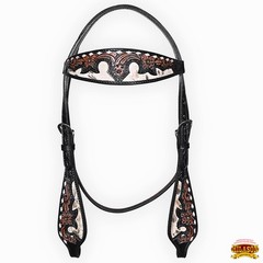 Western Headstall and Breast Collar Set HILASON Tooled Leather Horse Bridle Tack
