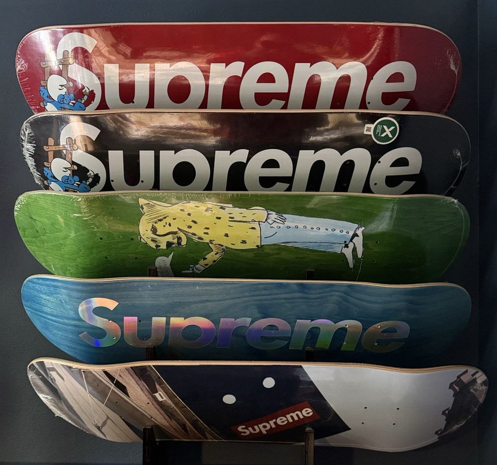 Supreme 5 Deck Lot !! Brand New Authentic !! All Sealed Except The Blue Custom.