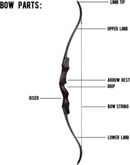 Hermit X8 ILF Takedown Recurve Bow 60-62″ for Hunting & Practice, 25-60lbs RH