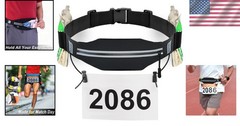 Adjustable Race Number Belt with Pouch – Water-Resistant & Comfortable Fit