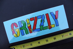 Grizzly Skateboard Grip Tape Rainbow Hands Art Z65C OG Skateboarding STICKER