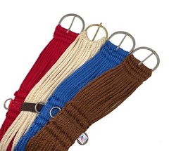 🌟Mohair Blend 27 Strand Double Weave Horse Cinch, Brown Blue Red 30 32 34 36
