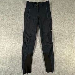 Equiline Riding Breeches Women Size IT 38 GB 6 Black Full Seat Silicone Grip