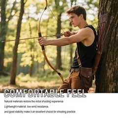 12Pcs Recurve Bow Wooden Arrows Nock Feather Traditional Archery Hunting Sp 500