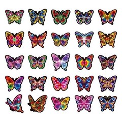 30Pcs Random Cool Neon Colorful Butterfly Nature Animal Waterproof Stickers