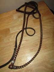 VINTAGE SILVER ROYAL SILVER CONCHO & LACED BRIDAL REINS AND BREAST COLLAR SET