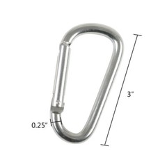 50PCS Aluminum Carabiner Key Chain Clips Hook 3″ Large D Shape Spring Snap Lot