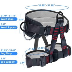 HandAcc Waist: 30″-51″ (75cm to 130cm), Leg: 20″-31″ (50cm 80cm), Black