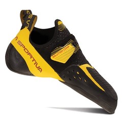 Excellent La Sportiva Solution Comp Men’s Climbing Shoes, Black/Yellow, M45