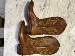 Vintage Justin 1470 Western Cowboy Boots Brown Leather Mens 8.5D US Ranch Rodeo
