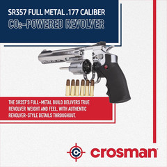 Crosman SR357 .177 Cal Air Pistol CO2 Metal Revolver w/ 200 Pellets & 5 CO2