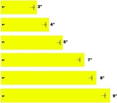 White Water Archery Fluorescent Neon Solid Yellow Arrow Wraps 15 Pc Length Width