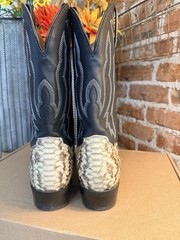Dan Post Men’s Genuine Python Western Cowboy Boots Black Stitch Shaft Size 9D