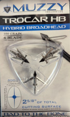 @NEW@ 3pk. Muzzy Trocar HB Hybrid 100 Grain 4 Blade Broadhead! 297