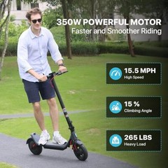 350W 10.2AH ELECTRIC SCOOTER FOR ADULT 30KM URBAN COMMUTER E SCOOTER 10″ TIRE