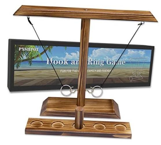 Ring Toss Games for Adults, Indoor Outdoor Large Size- 15.7″ X 13″Light Brown