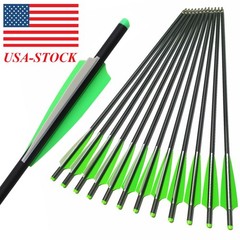 12/24 PACK 20 inch Hunting Carbon Crossbow Bolts Half Moon Nocks OD 8.8mm Arrows