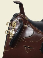 Leather Horse Tack Saddle With Horn Brown Australian Stock & All Size