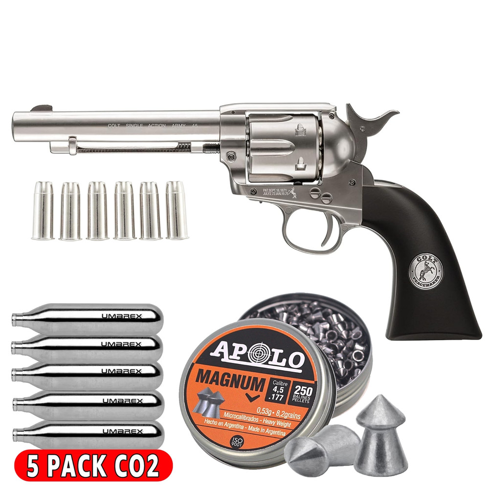 Colt Peacemaker .177 Cal Pellet Pistol Full Metal Airgun + Pellets, CO2 – Umarex