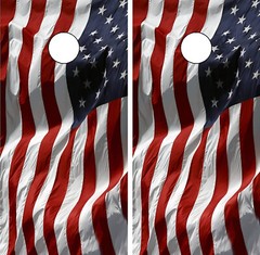 C192 American Flag Cornhole Board Wrap LAMINATED Wraps Decals Vinyl Sticker