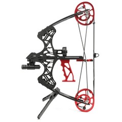 45lbs 18″ Mini Compound Bow Dual-use Steel Ball Arrows Archery Fishing Hunting