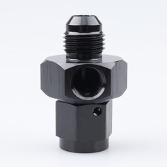 -6 AN Male to 6AN Female Swivel with M10x1.0 Seat 6AN with M10x1.0 Port Black