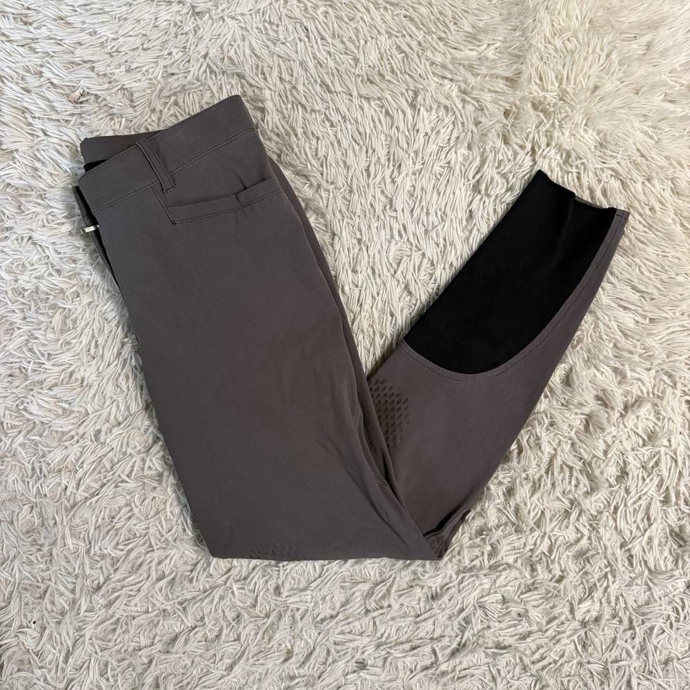 Women’s Size IT46 Grey Equiline Knee Patch Horseback Riding Breeches