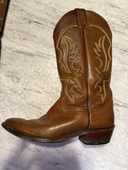 Vintage Justin 1470 Western Cowboy Boots Brown Leather Mens 8.5D US Ranch Rodeo