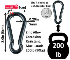 Branded Boards Black & Silver Zinc-Galvanized Heavy 5cm (2.0in) 2 Pack