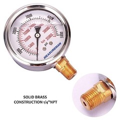 2-1/2″ Dial Size, Liquid Filled Hydraulic Pressure 2-1/2 inch Lower Mount