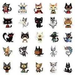 50 Pack of Crazy Cat Stickers for Laptop/Water Bottle/Phone Case/Tablet/Tumbler