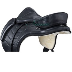 100% Geniune Leather All Purpose Treeless leather black saddle Freemax saddle