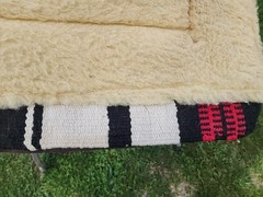 Showman Western Saddle Pad Wool/felt & Fleece 32 X 34 Black & Red EUC