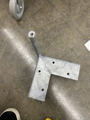 8” Outside Corner Dock wheel Bracket only Threaded On Top New