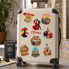 100 PCS Spain Travel Stickers Pack, España Vinyl Waterproof Stickers of Madrid