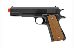 1911 Metal Spring Powered Airsoft Pistol Sidearm with Hard Shell Holster G13H