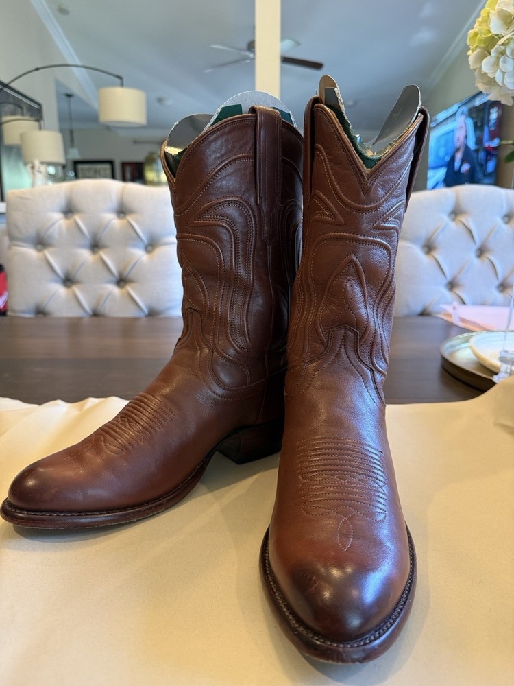 Tecovas The Cartwright Men’s Western Boots Bourbon Calf Brown 8.5D with Box