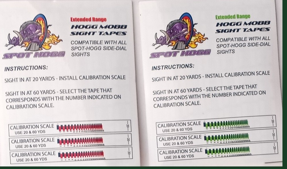 Spot Hogg Extended Range Hogg Mobb Bow Sight Tapes – RED OR GREEN