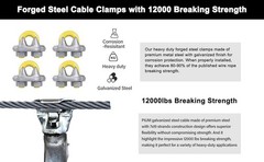 3/8 Steel Cable, 30Ft Wire Rope, 3/8″ Aircraft Cable with 7×19 Strands and